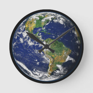 Relógio Redondo Earth In Space Acrylic