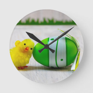 Relógio Redondo Easter Decoration - Easter egg and chick