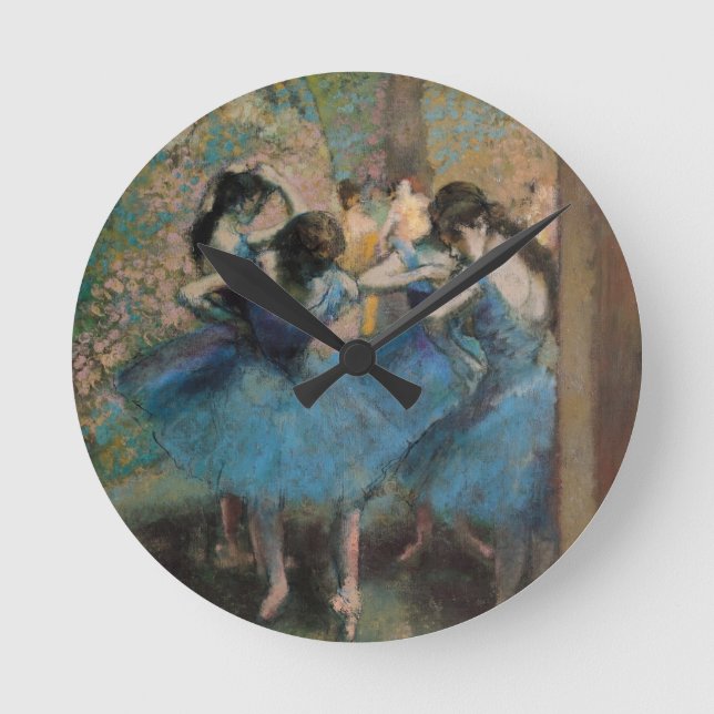 Relógio Redondo Edgar Degas | Dancers in blue, 1890 (Frente)