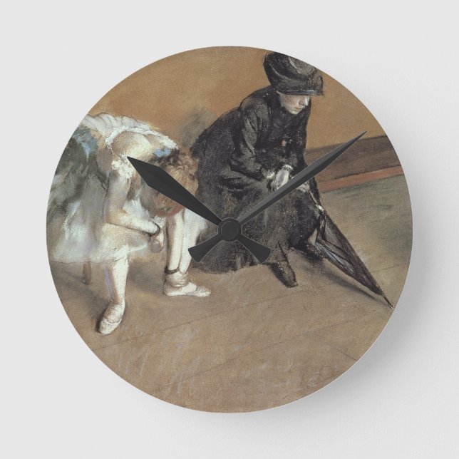 Relógio Redondo Edgar Degas | que esperam, c.1882 (Frente)
