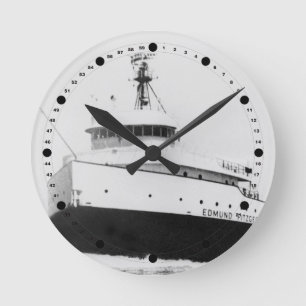 Relógio Redondo Edmund Fitzgerald Antigo Navio de Carga dos Grande