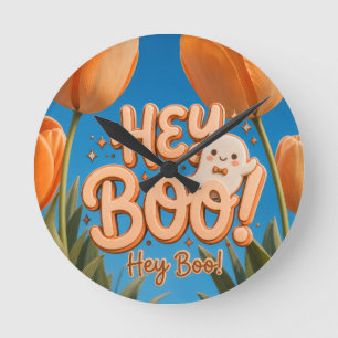 Relógio Redondo Ei Boo! Halloween