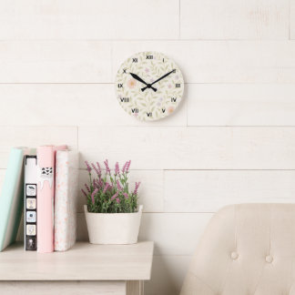 Relógio Redondo ELEGANCE e MODERN Royalgreen Wildflower Wall Clock