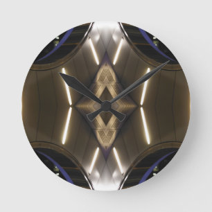 Relógio Redondo Elegância urbana incomum futurista dos marcos de