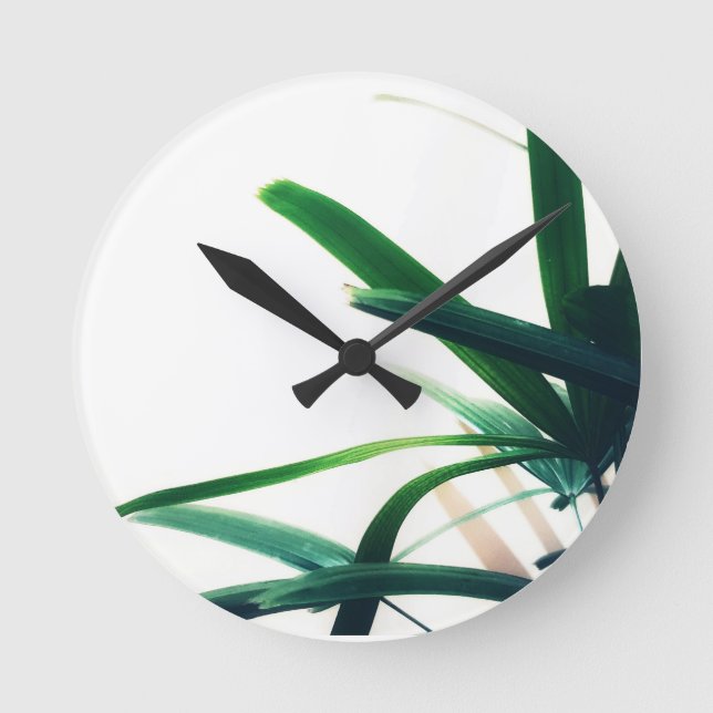 Relógio Redondo Elegância Verde Minimalista (Frente)