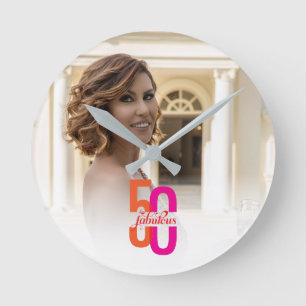 Relógio Redondo Elegante 50 e fabuloso 50º aniversário