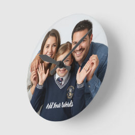 Relógio Redondo Elegante Personalizado com Foto e Texto Personaliz