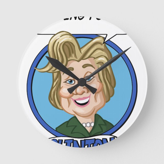 Relógio Redondo Eleição 2016 de Hilary Clinton (Frente)