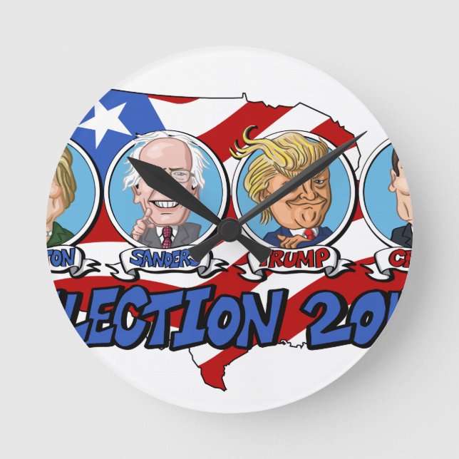 Relógio Redondo Eleição 2016 presidencial (Frente)