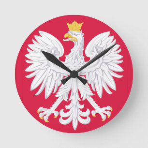 Relógio Redondo Emblem polonês - Polônia Shield - Polska Herb Po