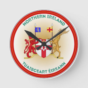 Relógio Redondo Emblema do Patrimônio da Irlanda do Norte