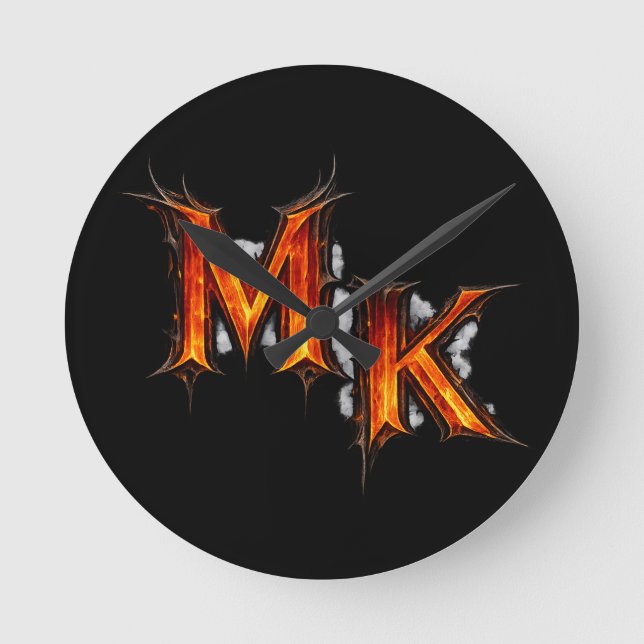 Relógio Redondo Emblema Gótico Infernal MK (Frente)