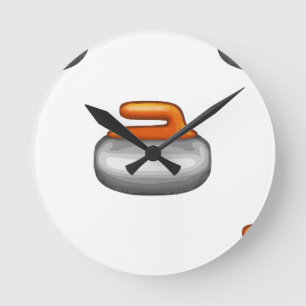 Relógio Redondo Emoji Curling Stone