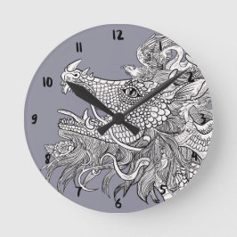 Relógio Redondo Encantamento de Dragão