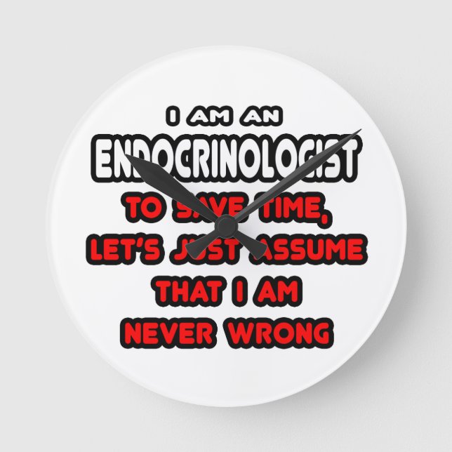 Relógio Redondo Endocrinologista Endocrinologista T-Shirts e prese (Frente)