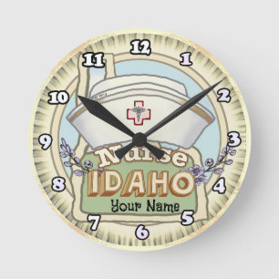 Relógio Redondo Enfermeira de Idaho