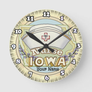 Relógio Redondo Enfermeira de Iowa