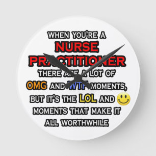 Relógio Redondo Enfermeira Engraçada... OMG WTF LOL