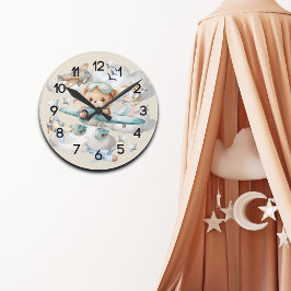 Relógio Redondo Enfermeiro do Urso de Teddy Piloto Personalizado