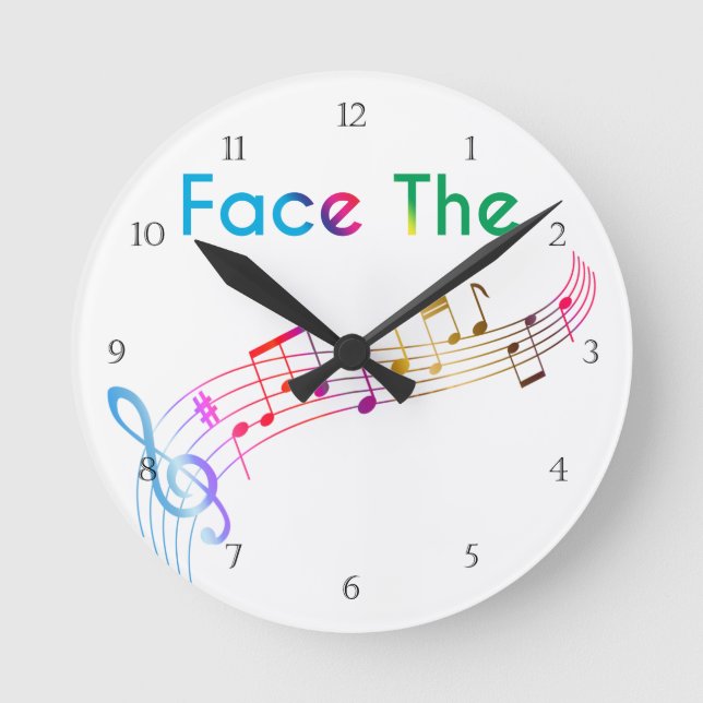 Relógio Redondo Enfrentar A Música (Frente)