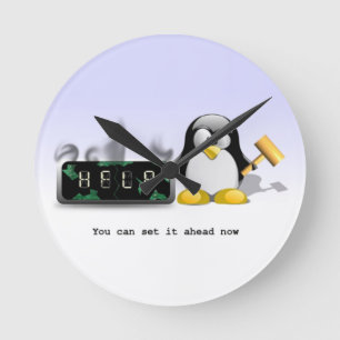 Relógio Redondo Engraçado Anti-Diário Poupando Tempo Sem Número