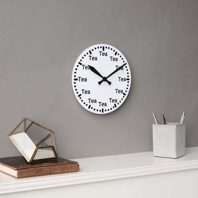 Relógio Redondo Engraçado Chá O'Clock Wall Clock (Escritório)