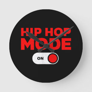 Relógio Redondo Engraçado Design de Hip Hop para Homens Homens 90 
