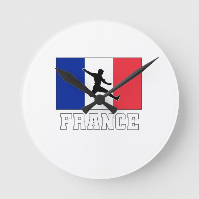 Relógio Redondo Equipe Nacional de Futebol da França (Frente)