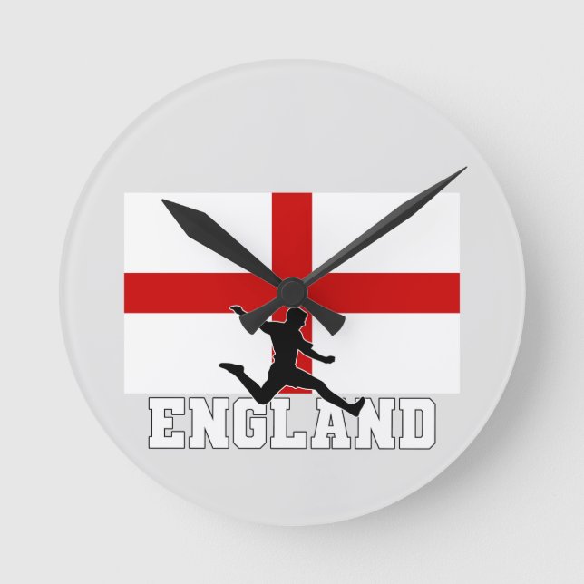 Relógio Redondo Equipe Nacional de Futebol da Inglaterra (Frente)