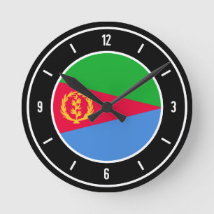Relógio Redondo Eritreia Flag Elegante