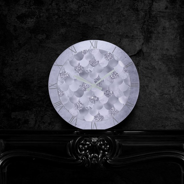 Relógio Redondo Escalas Chic Smermaid | Lavanda Dusty Luster Roxo (Criador carregado)