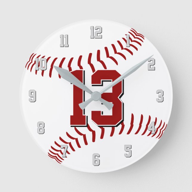 Relógio Redondo escolha suas próprias cores de beisebol (Frente)