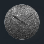 Relógio Redondo Escorregador preto elegante<br><div class="desc">Escorregador preto elegante</div>