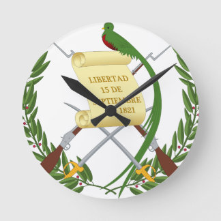 Relógio Redondo Escudo de armas da Guatemala - Casaco de armas