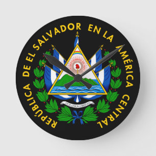 Relógio Redondo Escudo de El Salvador
