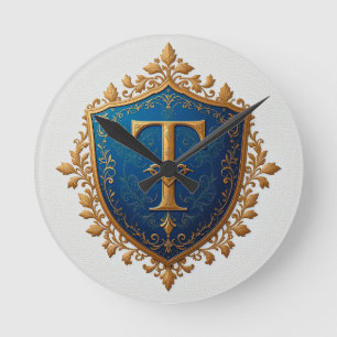 Relógio Redondo Escudo Heráldico Decorativo