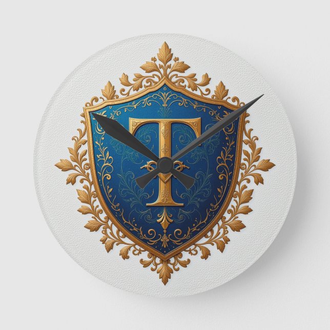 Relógio Redondo Escudo Heráldico Decorativo (Frente)