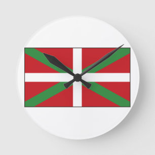 Relógio Redondo Espanha Basque da bandeira