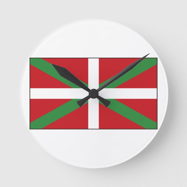 Relógio Redondo Espanha Basque da bandeira (Frente)