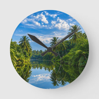 Relógio Redondo Espelho Tropical do Rio Reflexos Accent