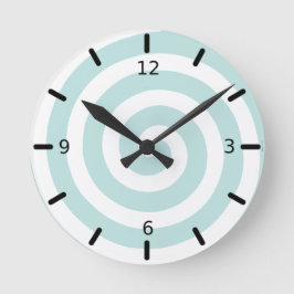Relógio Redondo Espiral Concentrado em Teal e Branco