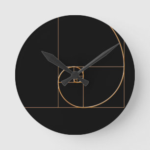 Relógio Redondo Espiral do Ouro Dourado