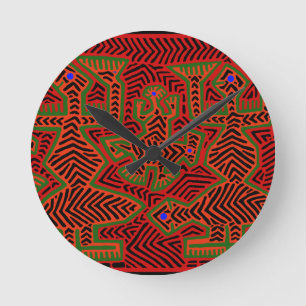 Relógio Redondo Espíritos Mola Indianos Kuna