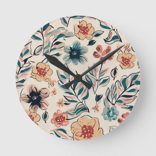 Relógio Redondo Estação primavera (Frente)