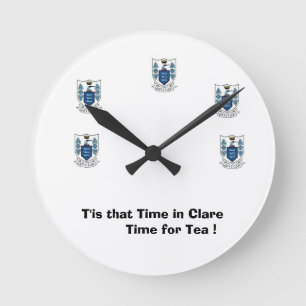 Relógio Redondo Estamos no Clare Time-Time para um Cuppa.
