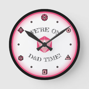 Relógio Redondo Estamos no Tempo D&D - PINK