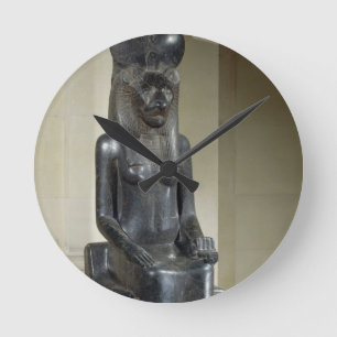 Relógio Redondo Estátua da deusa leão-dirigida Sekhmet, do th