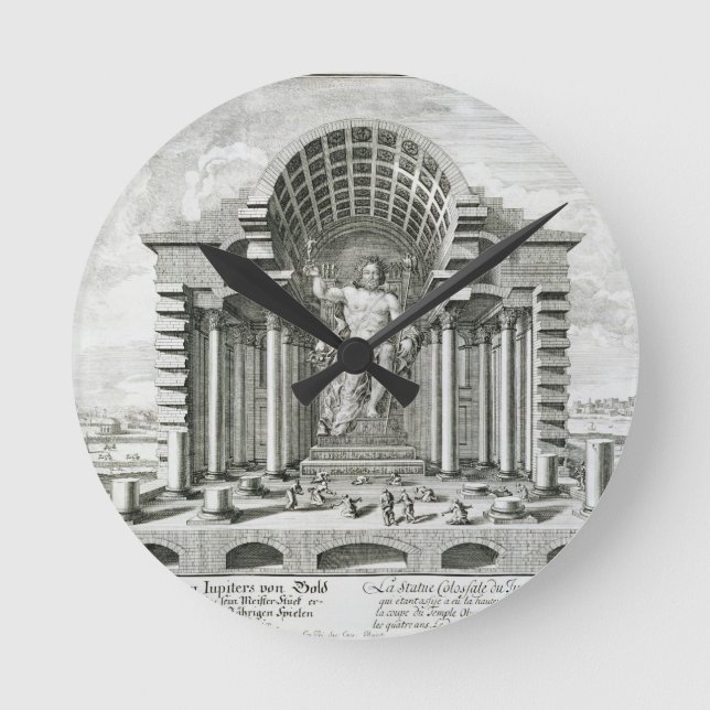 Relógio Redondo Estátua do olímpico Zeus, feita por Phidias no (Frente)