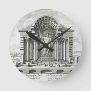 Relógio Redondo Estátua do olímpico Zeus, feita por Phidias no