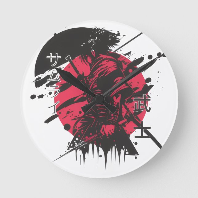Relógio Redondo Estilo Samuri (Frente)